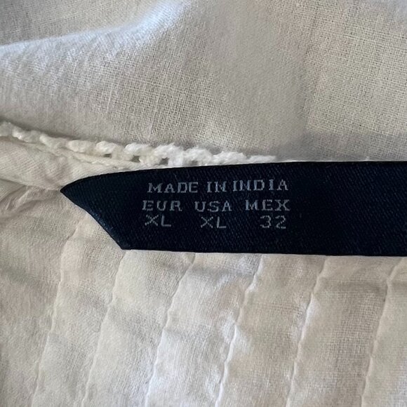 White Zara Cotton 3/4 Sleeve Midi Dress Size XL but fits like Medium - Picture 9 of 11